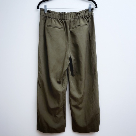 Talbots Green Linen Blend High Waisted Straight Leg Paper Bag Pants Size Small - Picture 8 of 10